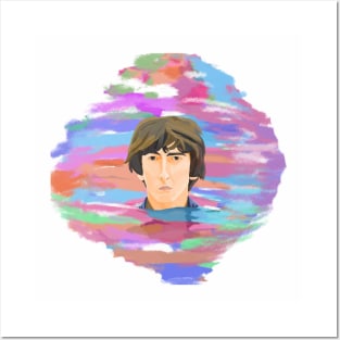 George Harrison in water (The Beatles) Posters and Art